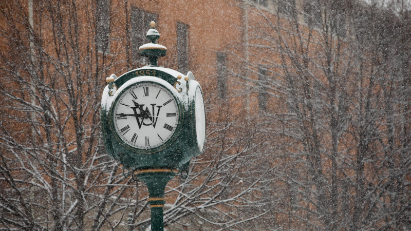 South 40 clock tower