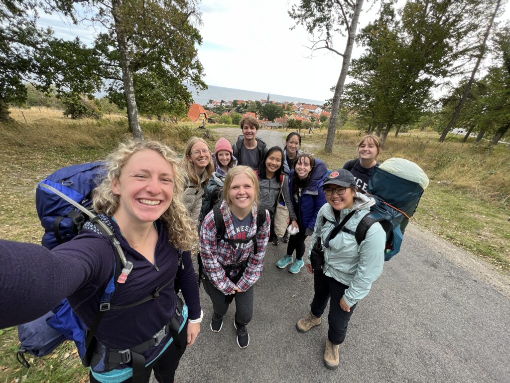 Students studying abroad in Denmark take a group photo.